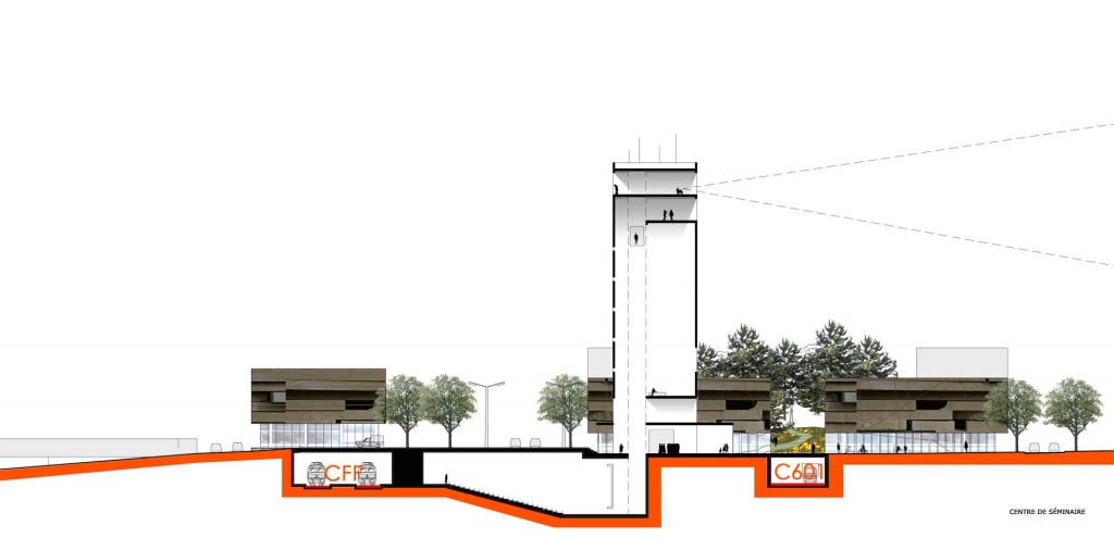 coupe équipement  du projet urbain à Moudon