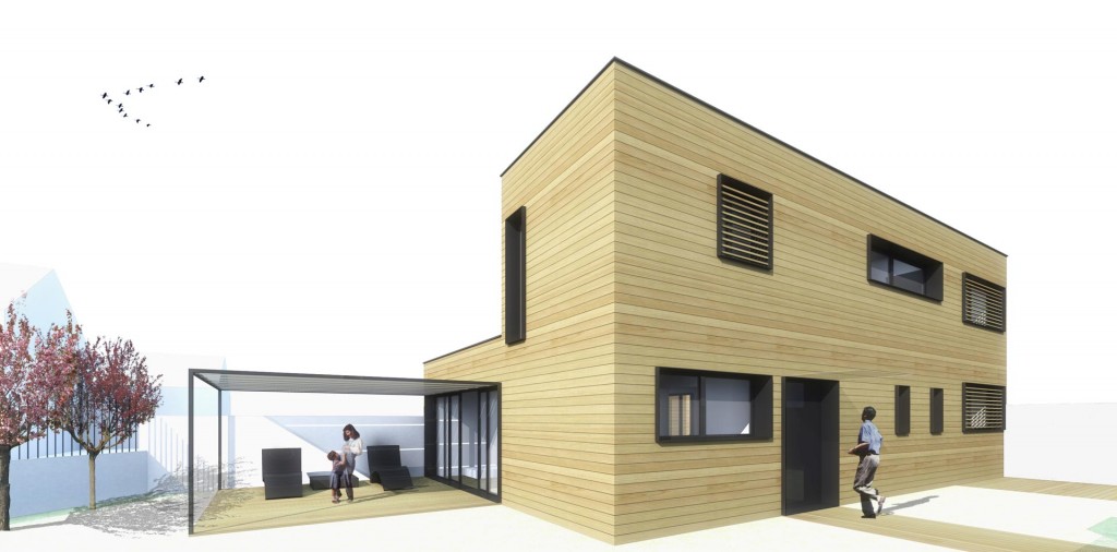 maison en bois à patio à Nanterre